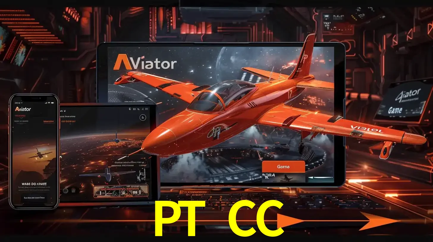 Apresentação tecnológica do jogo Aviator com um avião saindo da tela de um tablet, demonstrando a experiência imersiva em múltiplos dispositivos no PT CC.