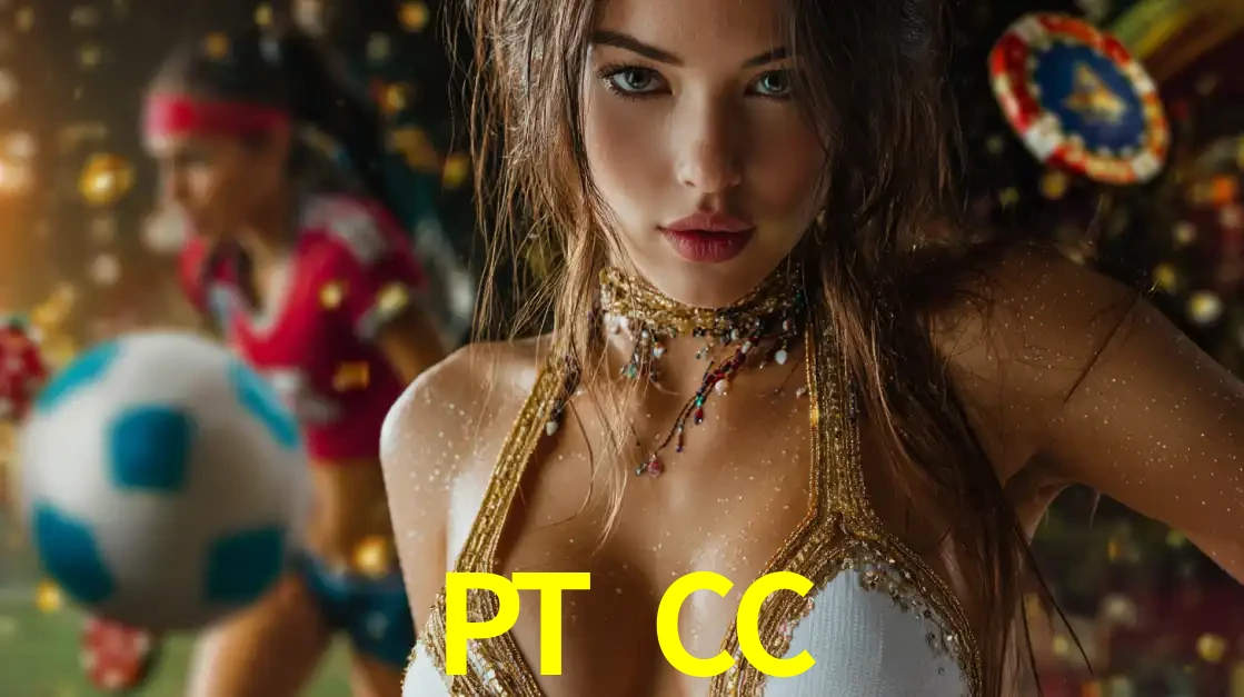 Mulher elegante representando a combinação de glamour e emoção das apostas esportivas, com uma jogadora de futebol ao fundo, destacando a ação no PT CC.