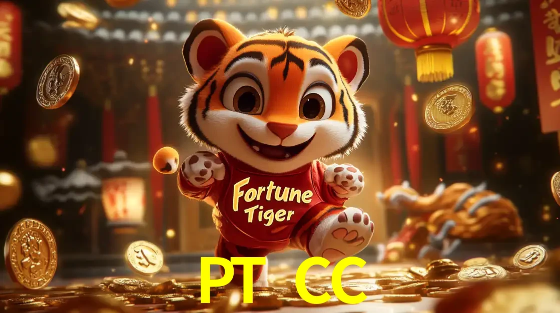 O alegre personagem do Fortune Tiger correndo sobre um caminho de moedas de ouro, simbolizando os grandes prêmios e a diversão do popular jogo de slot do PT CC.